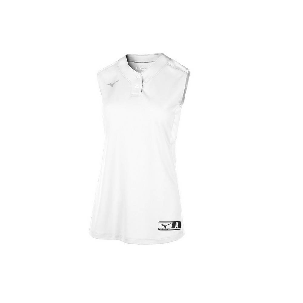 Jerseys Mizuno Aerolite 2-Button Sleeveless Mujer Blancas Ofertas CHRN-28690